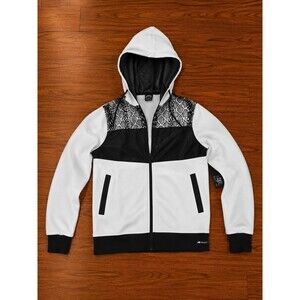 Enyce Hoodie Jacket XL White Black Full Zip Snake Print Y2K Streetwear Mens